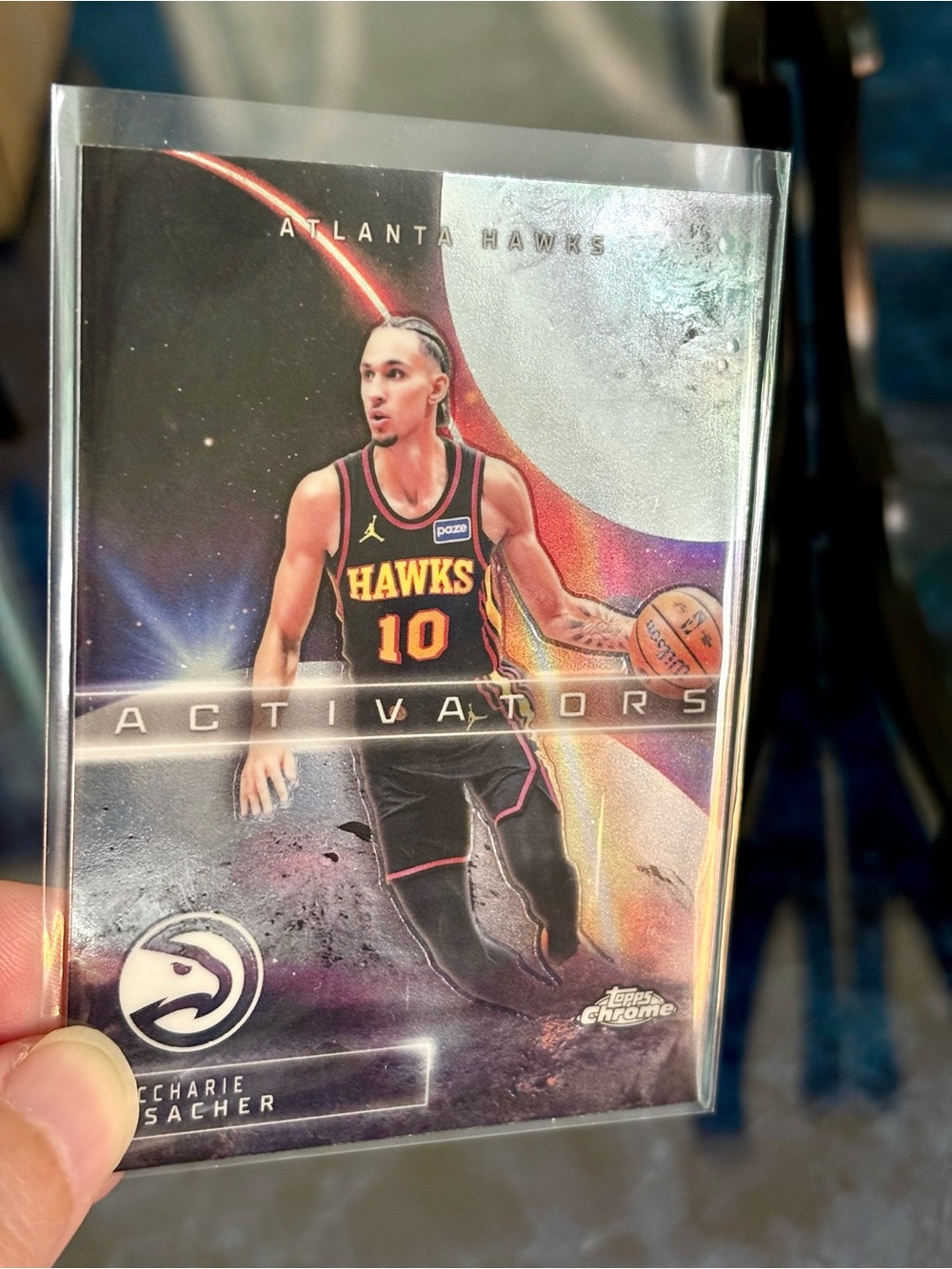 Zaccharie Risacher Topps Chrome Update Series Activators  Atlanta Hawks Card - Picture 1 of 2